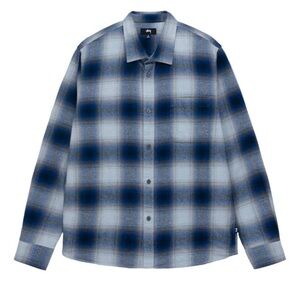 Ben Sherman Blue Plaid Flannel Shirt Jacket Mens L NEW Lightweight Button Front